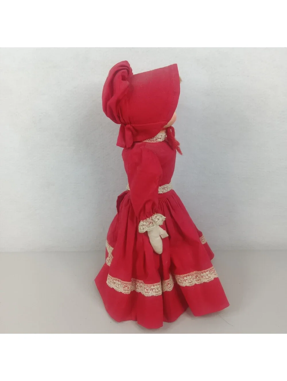 Vintage Handmade Kitschy Red Dress Doll W Empty Glass Crisco Body One Of A Kind